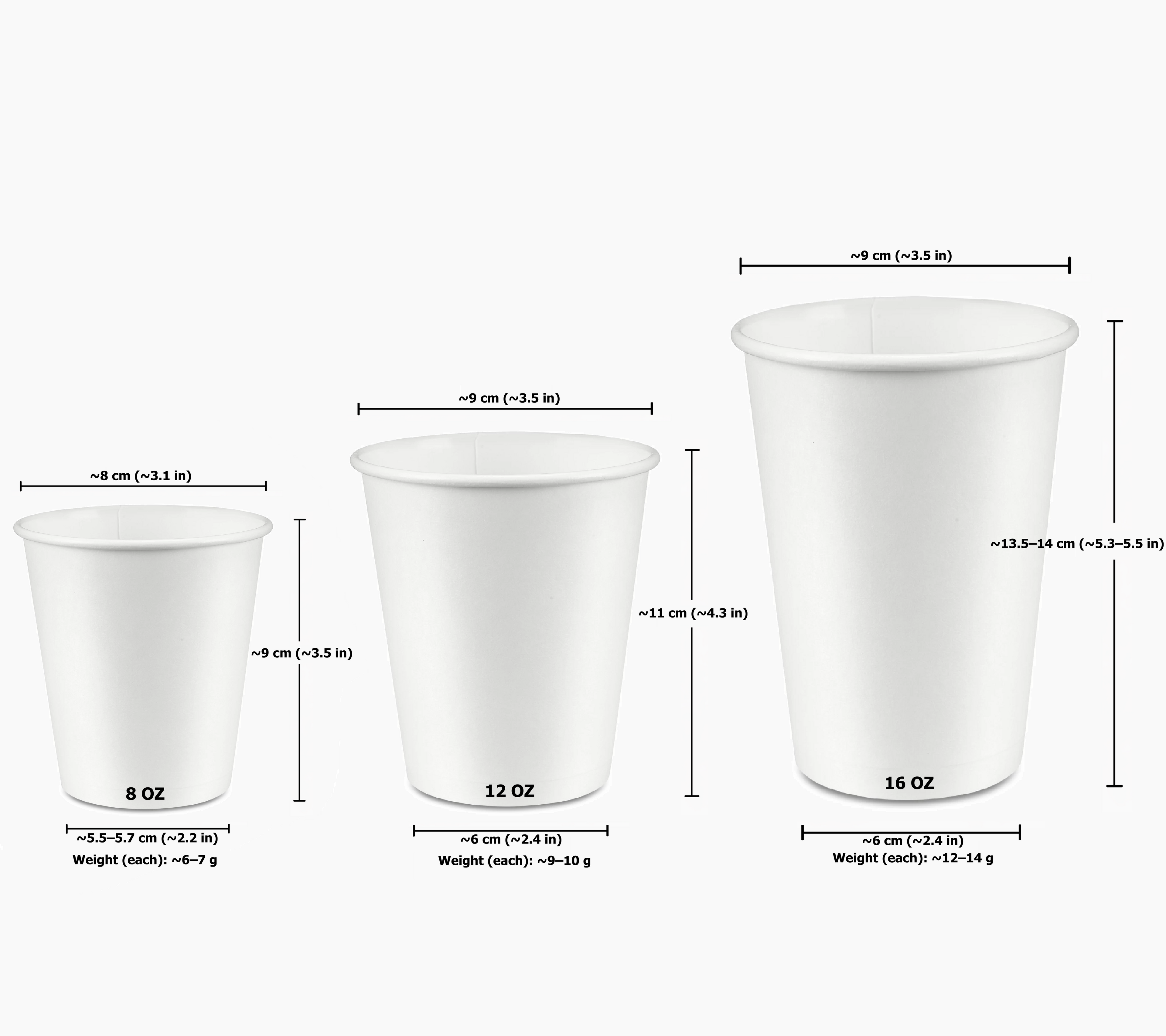 Hot Beverage Paper Cups - 1000 Cups per Carton