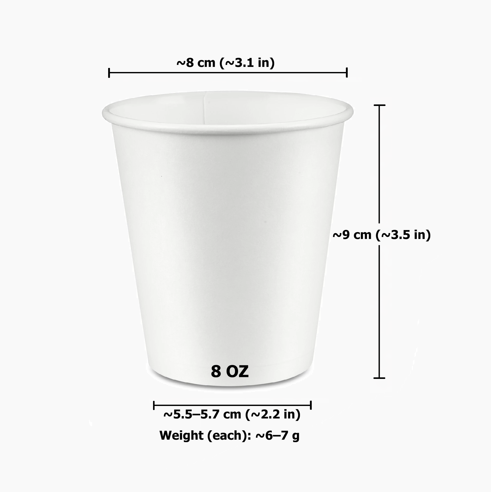 Hot Beverage Paper Cups - 1000 Cups per Carton