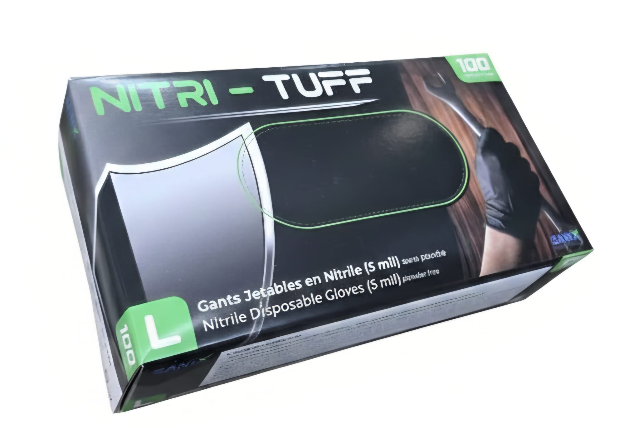Black Nitrile 5-mil - Disposable Gloves - L