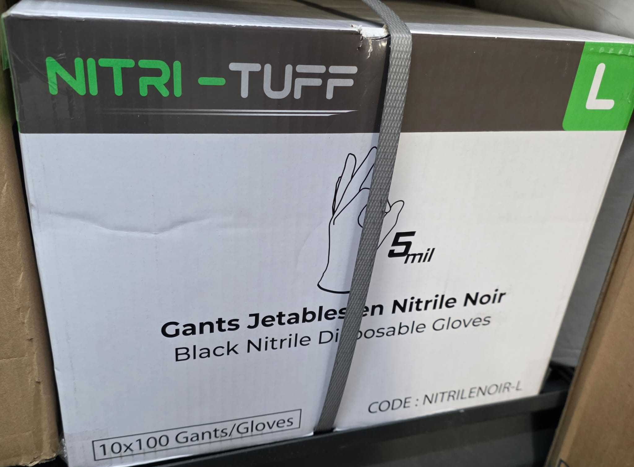 Black Nitrile 5-mil - Disposable Gloves - L