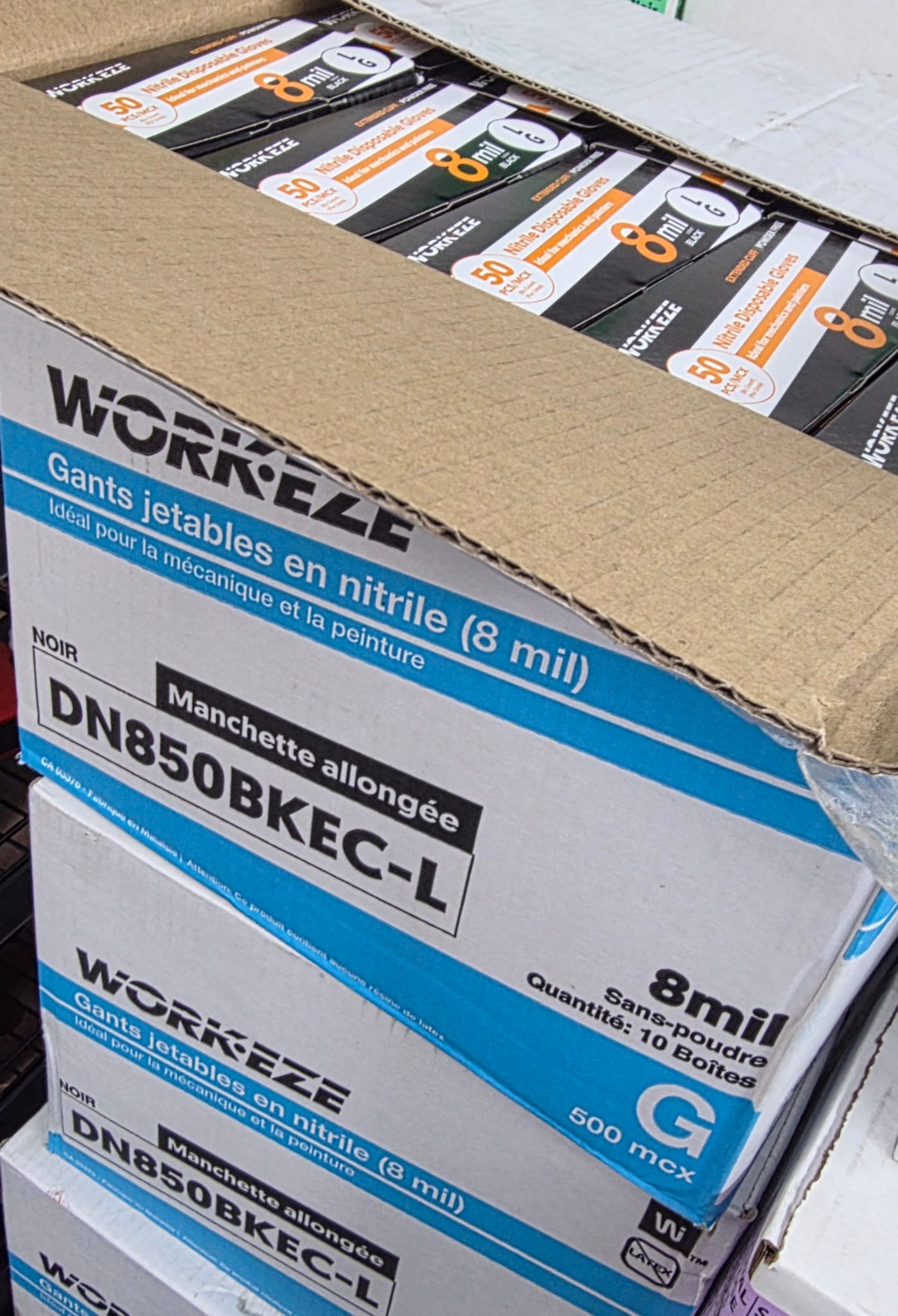 Black Nitrile 8-mil - Disposable Gloves - L